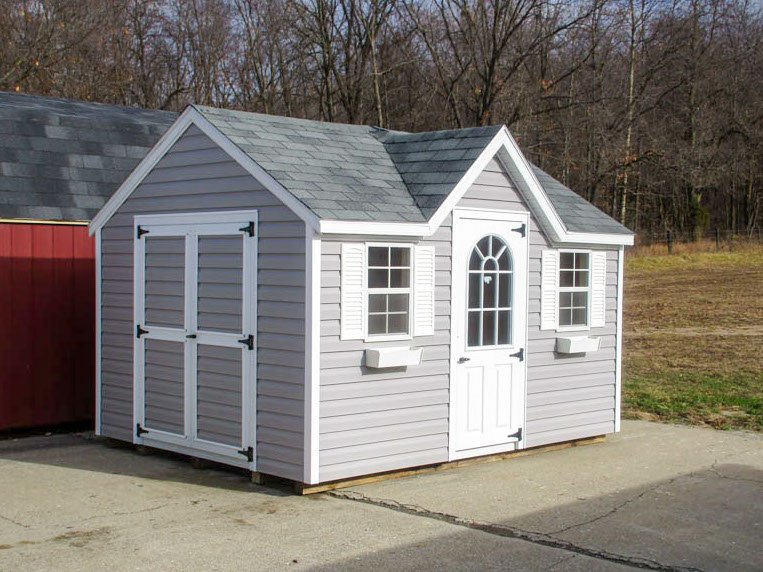 Victorian Shed with windows and decorative trim